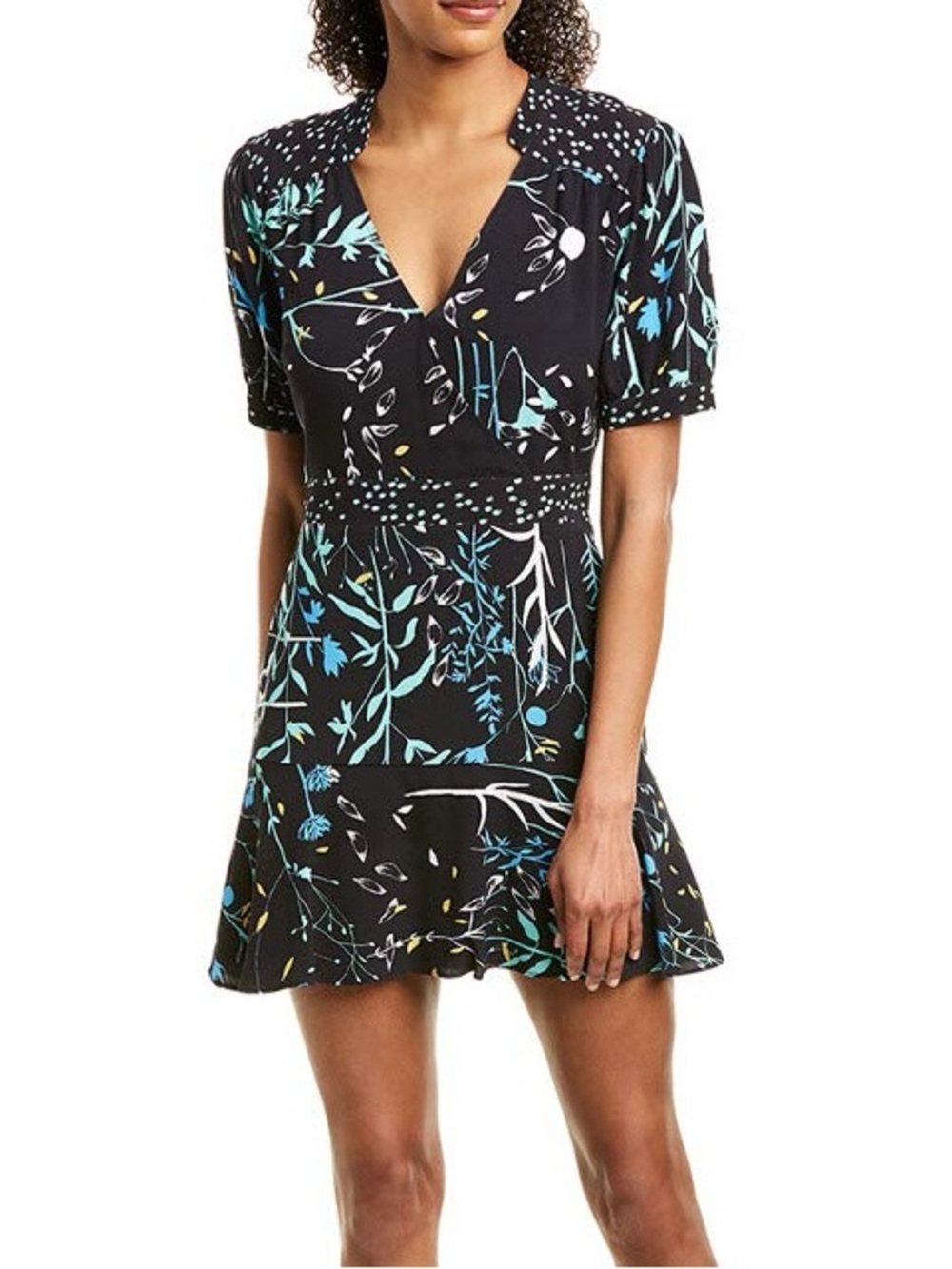 Parker Talisa Floral Combo Flounce A-line Dress Mini Spring Floral Size 8
